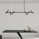 GobekUsa Black LED Spot Chandelier: Modern Minimalist Rotatable Hanging Lamp for Home Decor