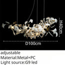 GobekUsa Leaf Branch Ceramic Chandelier | Modern Golden Lighting Fixture for Living Room