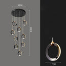GobekUsa Crystal Chandelier Stair Pendant, Modern Living Room Lighting, Interior Home Decoration