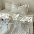 GobekUsa Korean Princess Lace Ruffles Summer Quilt Bedspread - 3Pc Bedding Set