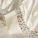 GobekUsa Brocade Lace Edge Egyptian Cotton Bedding Set - 4Pcs