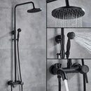 GobekUsa Brass Handheld Rainfall Shower Wall-mounted Hot Cold Water Mixer System
