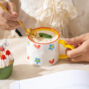 GobekUsa Love Heart Ceramic Mug: Hand-Painted Coffee Cup for Valentine's Day Gift