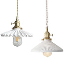 GobekUsa Japanese Ceramic Brass Bedside Chandelier for Bedroom Bay Window Bar Lighting