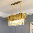 GobekUsa Crystal Oval Round Chandelier: Luxury Nordic Modern LED Lighting for Home and Bar