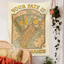 GobekUsa Cat Tarot Tapestry: Fate & Moon Sun Aesthetic Decor for Bedroom