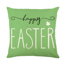 GobekUsa Easter Bunny Rabbit Linen Cushion Cover 45x45cm - Flower Print Festival Pillowcase