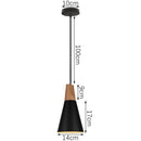 Black Wood Industrial Pendant Light