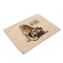 GobekUsa Cute Dog Linen Dining Mats Coasters 42*32cm Home Decor