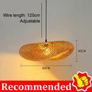 GobekUsa Bamboo Pendant Light Hand Woven LED Chandelier for Home Decor