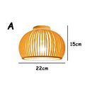 GobekUsa Bamboo Birdcage Ceiling Light: Handwoven Nordic Wood Art Fixture