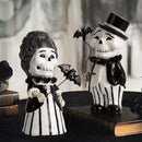 GobekUsa Cartoon Skeleton Gentleman Bat Halloween Statue Home Decor Figurine