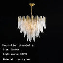 GobekUsa Leaf Glass Chandelier - Nordic Style Light Luxury Pendant Lamp