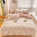 GobekUsa Cotton Flower Printed Comforter Set: Breathable Double-Layer Yarn, Soft Bedding for Girls
