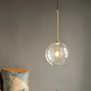 GobekUsa Clear Glass Globe LED Pendant Chandelier for Dining Room and Living Room