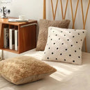 GobekUsa IvoryCamel Polka Dot Lace Cushion Cover 45x45cm for Home Sofa Bed Decoration