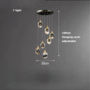 GobekUsa Crystal Copper Black LED Chandelier for Dinning Room