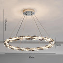 GobekUsa Crystal Chandelier: Modern Luxury Duplex Staircase Ring Lamp