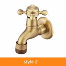GobekUsa Antique Brass Garden Bibcocks Single Cold Tap Faucet for Outdoor Use