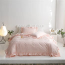 GobekUsa Light Green Flounce 600TC Egyptian Cotton Bedding Set - Queen/King Size