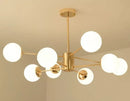 GobekUsa Adjustable Ball Glass Lustre Chandelier for Living, Dining, Bedroom Lighting