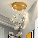 GobekUsa Butterfly LED Chandelier for Duplex Villa Living Room Romantic Wedding Decor