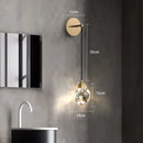 GobekUsa Crystal LED Copper Wall Sconce - Modern Luxury Wall Light Fixture