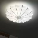 GobekUsa Cream Silk LED Ceiling Lamp for Living Room Bedroom, Nordic Minimalist Style