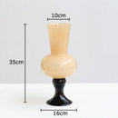 GobekUsa Goblet Glass Vase for Desk Decoration with Artificial Flowers