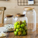 GobekUsa 3L Kitchen Glass Jars with Acacia Airtight Lid - Set of 2 | Versatile Food Storage Containers