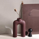 GobekUsa Geometric Ceramic Vase: Hollowed-out Letters Flower Arrangement Home Decor