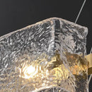 GobekUsa LED Ripples Glass Chandelier: Modern Luxury for Living Room, Bedroom, Kitchen, Bar