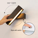 GobekUsa Adjustable Wooden LED Wall Lamp - Minimalist Indoor Lighting for Home Decor