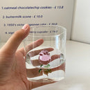 GobekUsa 3D Rose Glass Breakfast Cup with Handle for Juice, Coffee, Tea, Milk