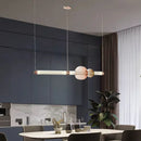 GobekUsa Luna Glass Tube Chandelier for Kitchen Dining Staircase LED Pendant Lamp