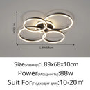 GobekUsa LED Chandelier: Modern Living Study Bedroom Lamps, Round Rings Foyer Chandeliers Luminaire
