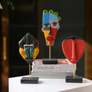 GobekUsa African Abstract Face Monkey Sculpture for Modern Home Decor