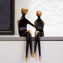 GobekUsa Elegant Resin Couple Sculptures: Modern Art Statues for Desk Decor & Anniversary Gift