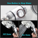 GobekUsa 3-Function High Pressure Water Saving Spa Shower Head with Switch Button