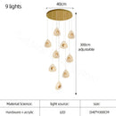 GobekUsa Golden Acrylic LED Chandeliers for Living Room, Large & Creative Design Villa Lighting