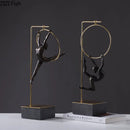 GobekUsa Gymnastic Acrobat Resin Sculpture Ornaments for Living Room Decor