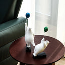 GobekUsa Flying Bear Balloon Figurines: Modern Home Wall Decoration & Gift