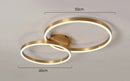 GobekUsa Golden Coffee Round Circle LED Ceiling Light with Acrylic Lampshade - Creative Living Room Fixture
