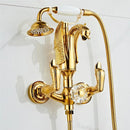 GobekUsa Gold Swan Bathtub & Shower Faucet Set - Wall Mounted Bathroom Mixer Tap