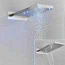 GobekUsa LED Waterfall Shower Head 54*22CM Square Wall Mount Bathroom Faucet