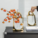 GobekUsa Gold Handbag Vase: Creative Ceramic Floral Arrangement Terrarium Home Decor