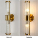 GobekUsa Crystal LED Wall Lamp: Single & Double Head Modern Bedside Background Light