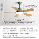 GobekUsa 48" Bedroom Restaurant Ceiling Fan with 5 Wood Blades, DC Motor, LED Light, Remote