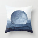 GobekUsa Blue Ink Flower Cushion Cover Set - Nordic Style Sofa Pillowcase Trio for Home Decoration