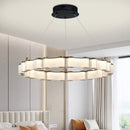 GobekUsa LED Chandelier: Modern, Acrylic, Round Rings Hanging Lamp for Dining Room and Kitchen
